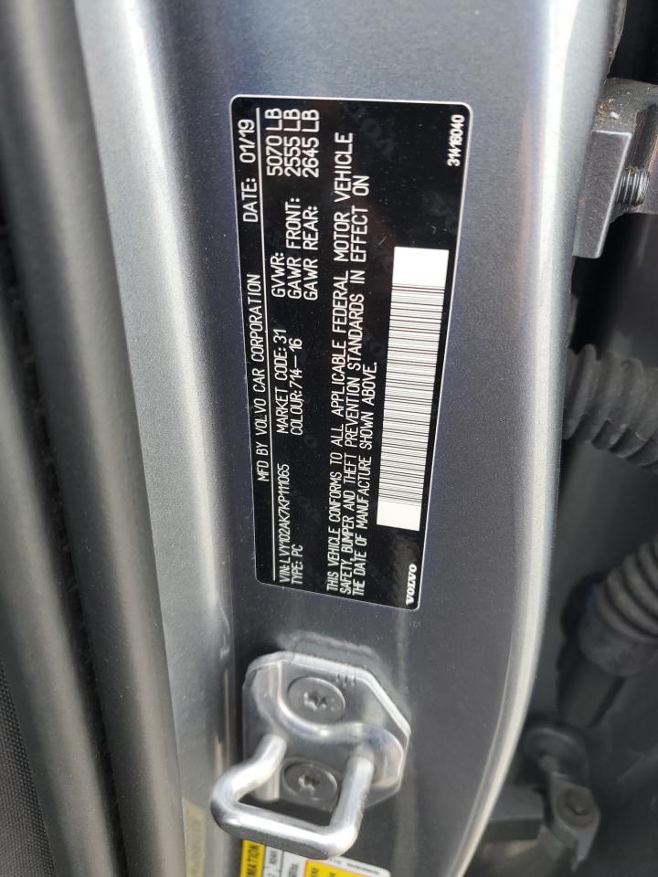 2019 Volvo S90 T5 Momentum VIN: LVY102AK7KP111065 Lot: 82751015