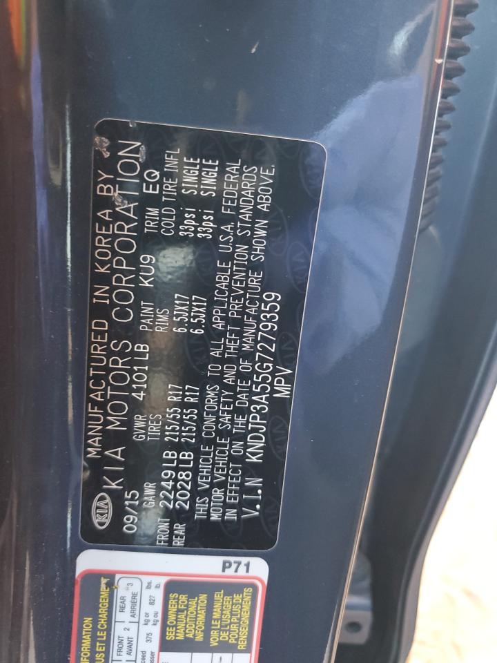 2016 Kia Soul + VIN: KNDJP3A55G7279359 Lot: 82154195