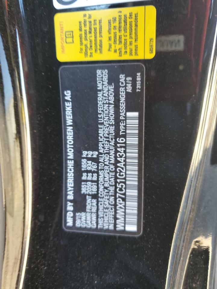 2016 Mini Cooper S VIN: WMWXP7C51G2A43416 Lot: 90541315