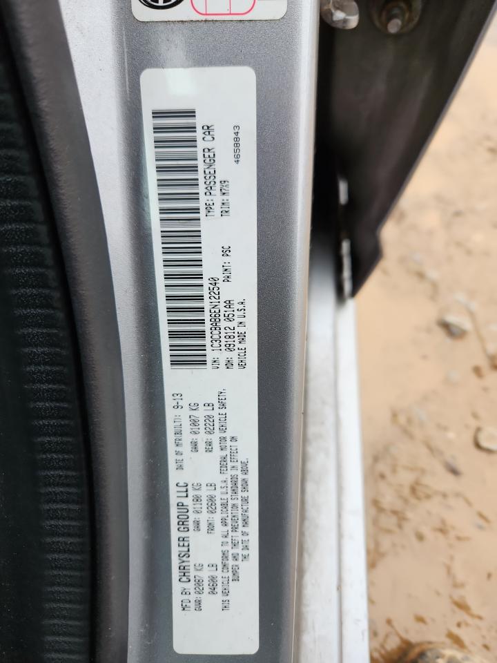 2014 Chrysler 200 Lx VIN: 1C3CCBAB6EN122540 Lot: 90232535