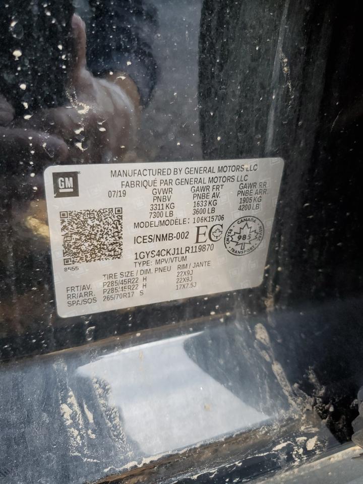 2020 Cadillac Escalade Premium Luxury VIN: 1GYS4CKJ1LR119870 Lot: 84440725