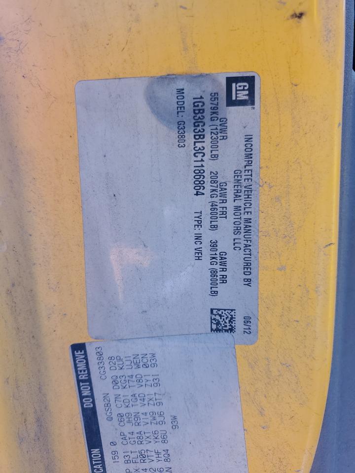 2012 Collins Bantam G3500 - School Bus VIN: 1GB3G3BL3C1186864 Lot: 81523325