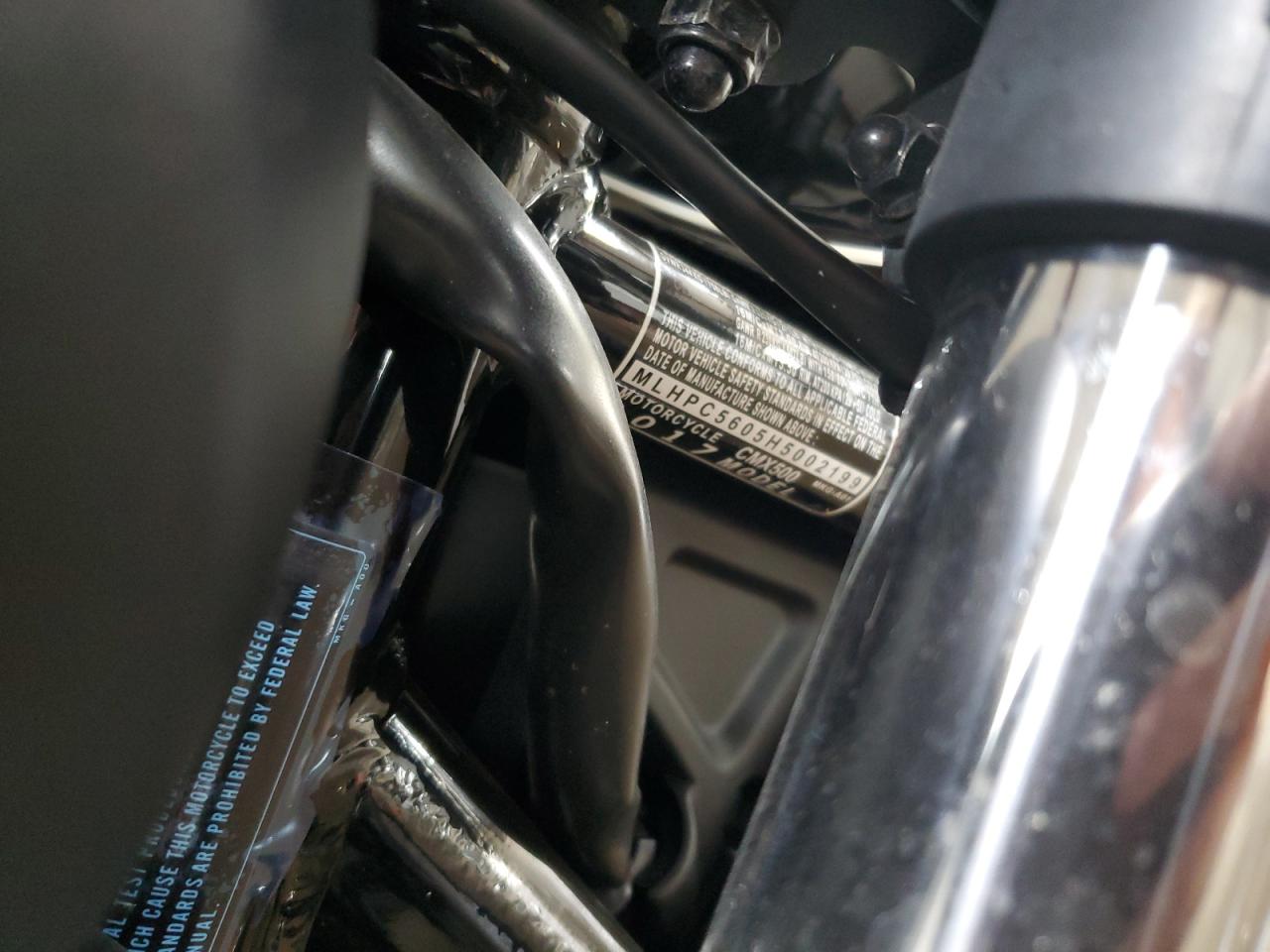 2017 Honda Cmx500 VIN: MLHPC5605H5002199 Lot: 89807225