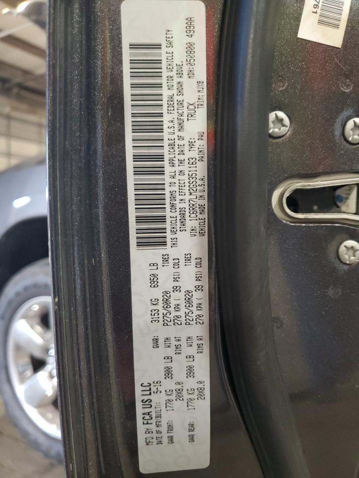 2016 Ram 1500 Slt VIN: 1C6RR7LM2GS351163 Lot: 85597995