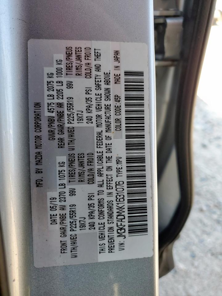 2019 Mazda Cx-5 Grand Touring VIN: JM3KFADMXK1631076 Lot: 84186855