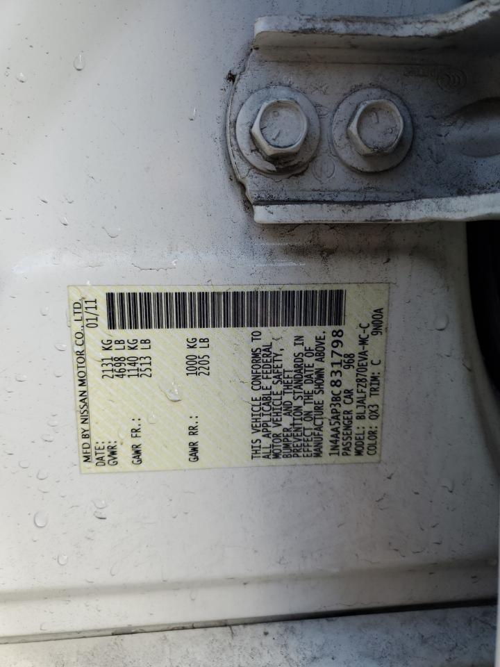 2011 Nissan Maxima S VIN: 1N4AA5AP3BC831798 Lot: 89667715