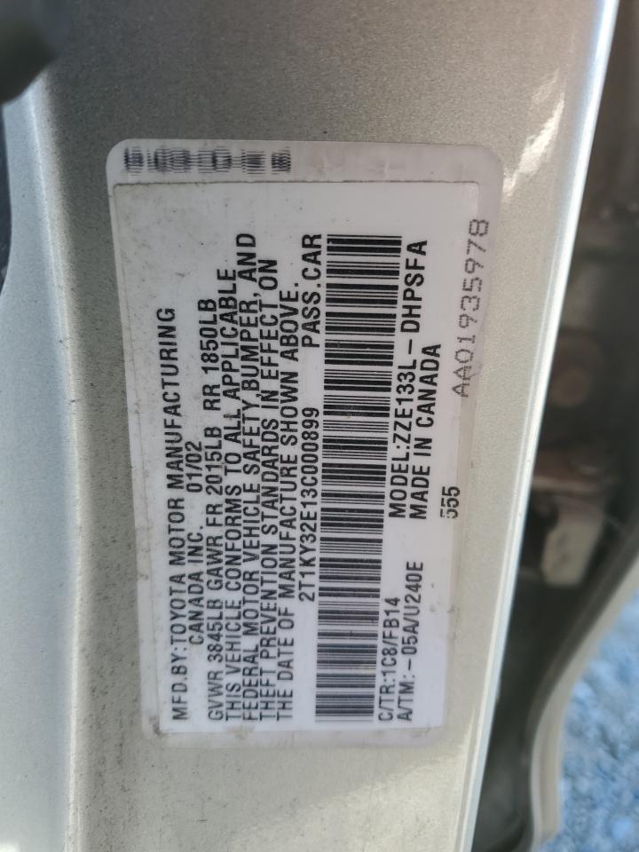 2003 Toyota Corolla Matrix Xrs VIN: 2T1KY32E13C000899 Lot: 84952045