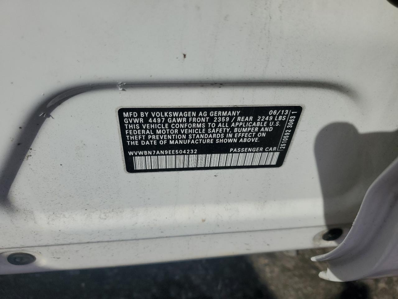 2014 Volkswagen Cc Sport VIN: WVWBN7AN9EE504232 Lot: 85574215