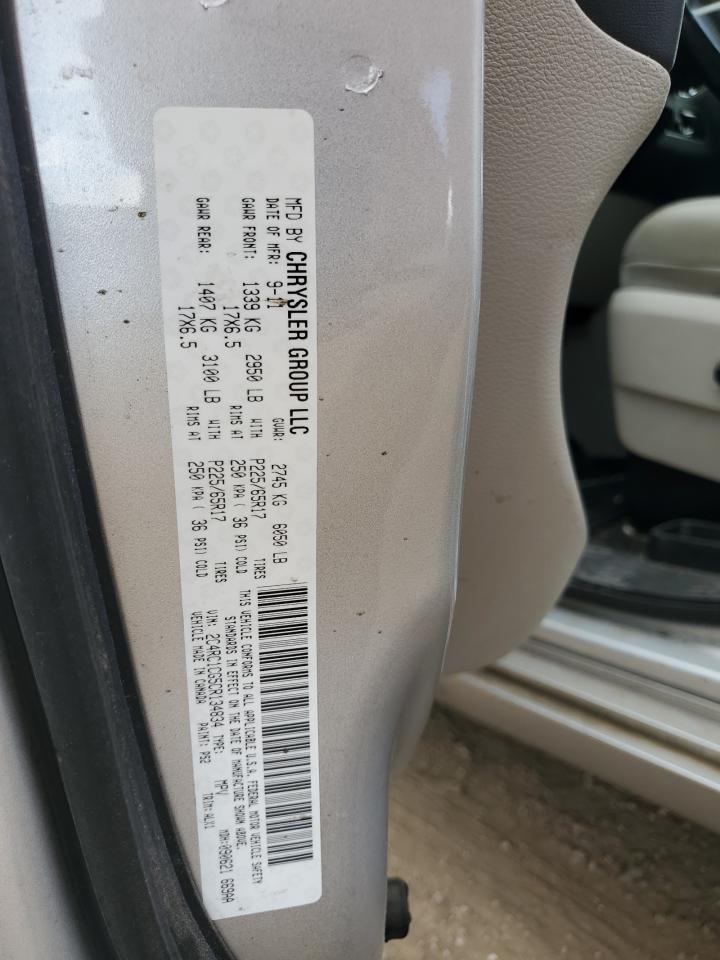 2012 Chrysler Town & Country Touring L VIN: 2C4RC1CG5CR134834 Lot: 85352245