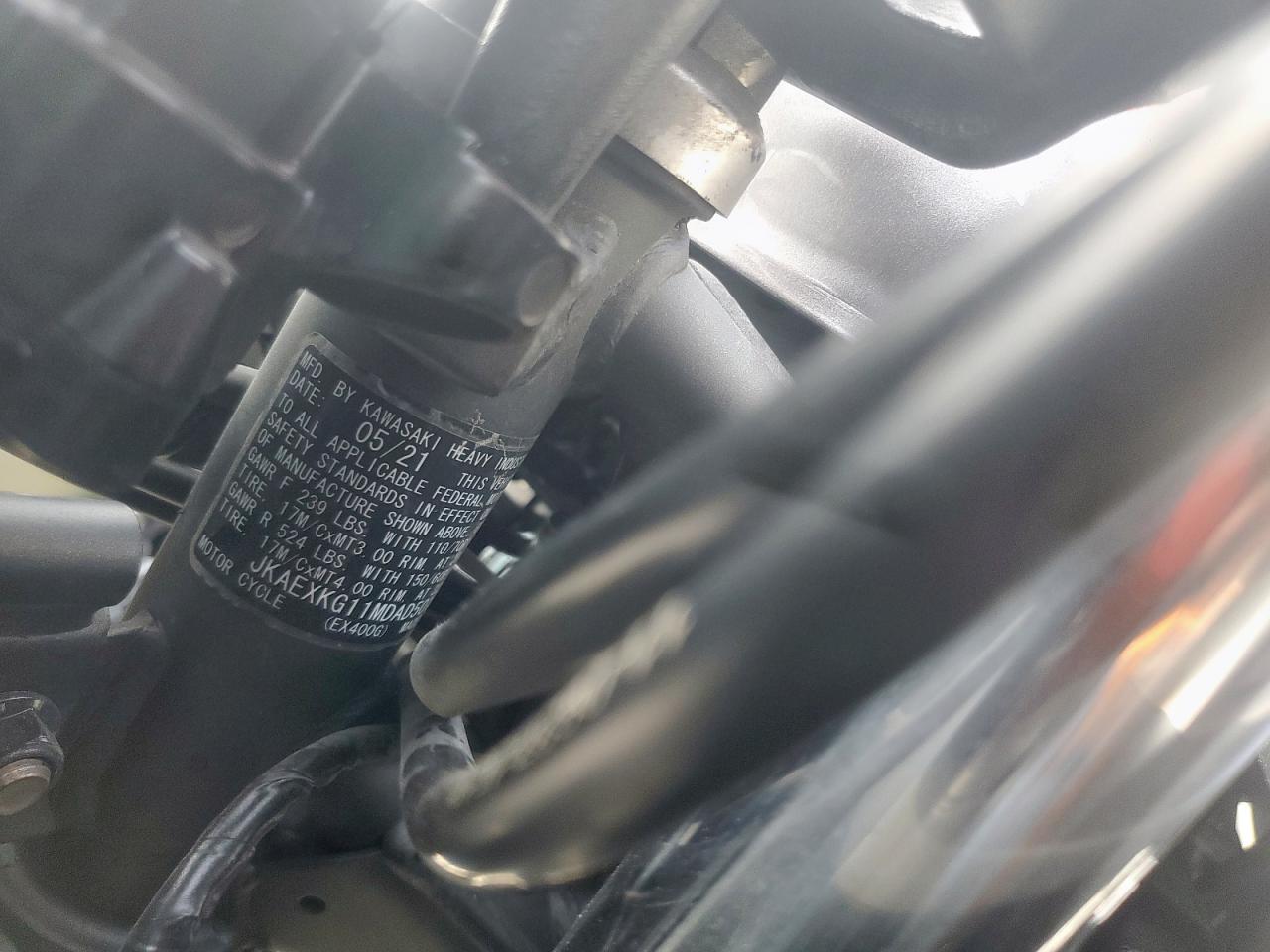 2021 Kawasaki Ex400 VIN: JKAEXKG11MDAD5018 Lot: 82724595