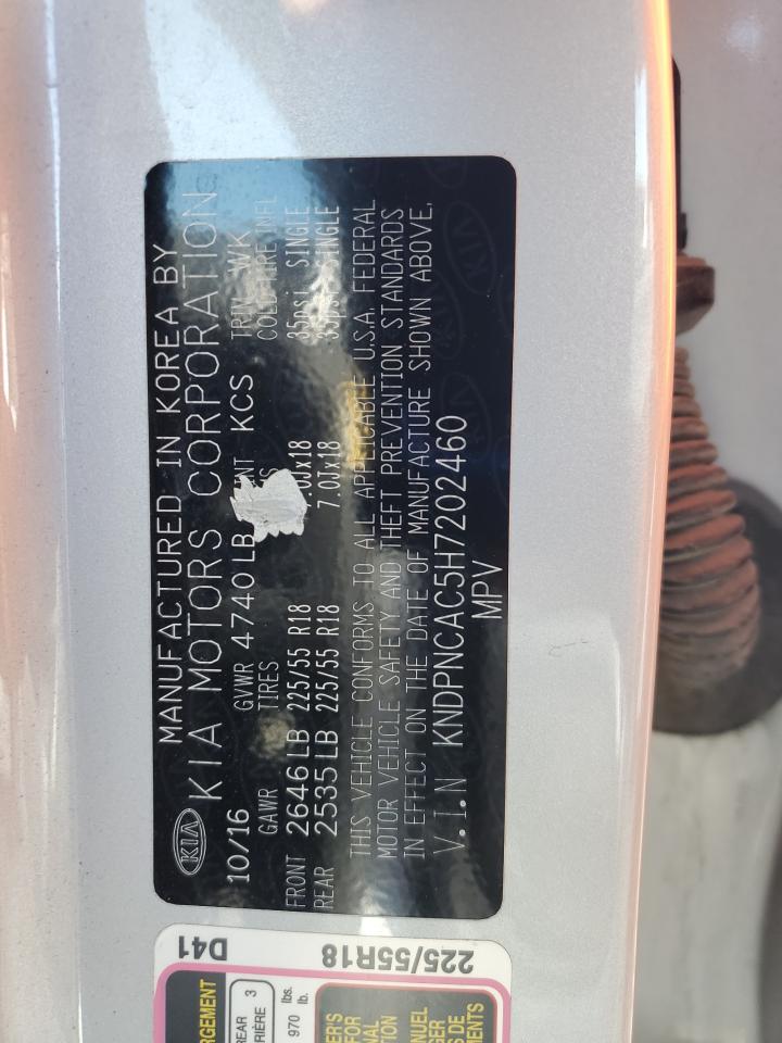 2017 Kia Sportage Ex VIN: KNDPNCAC5H7202460 Lot: 87455935