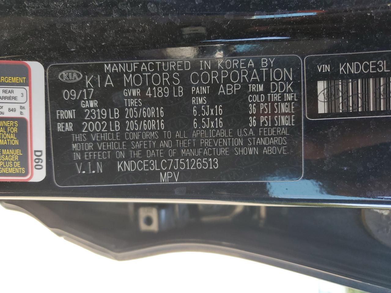 2018 Kia Niro Touring VIN: KNDCE3LC7J5126513 Lot: 84976515