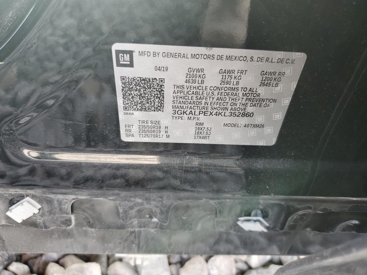 2019 GMC Terrain Slt VIN: 3GKALPEX4KL352860 Lot: 84812535