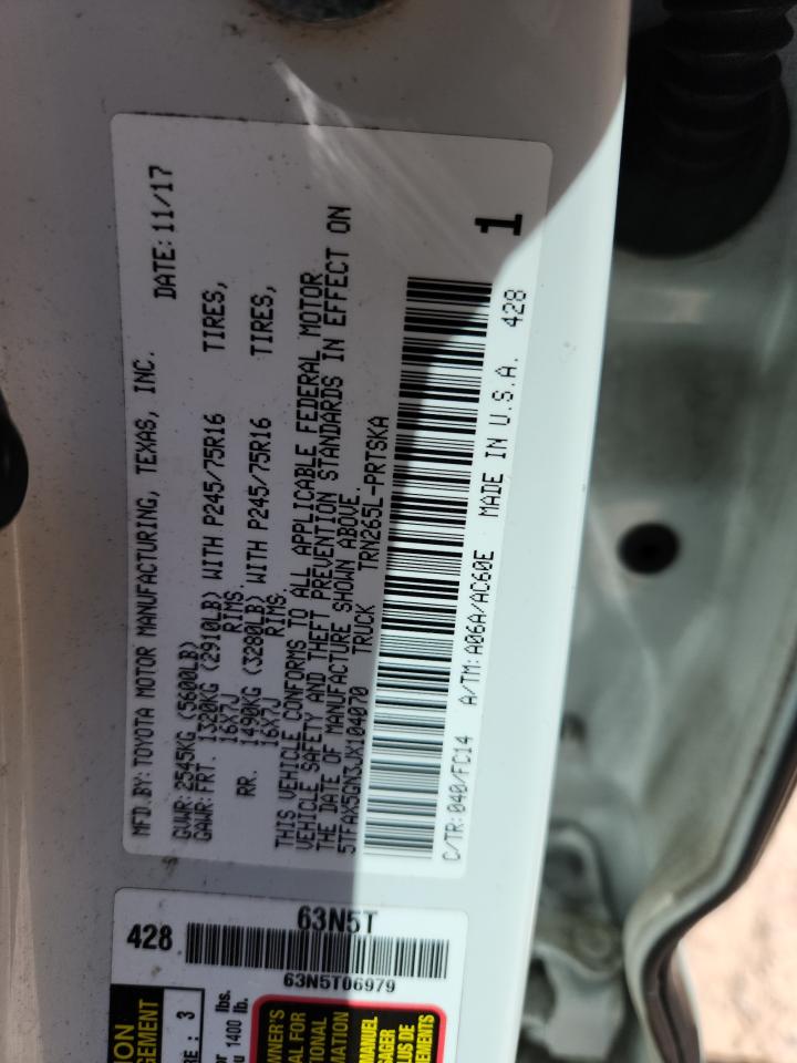 2018 Toyota Tacoma Double Cab VIN: 5TFAX5GN3JX104070 Lot: 84956045