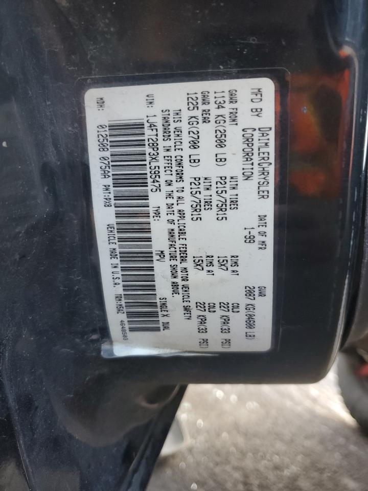 1999 Jeep Cherokee Se VIN: 1J4FT28P3XL595475 Lot: 82218895