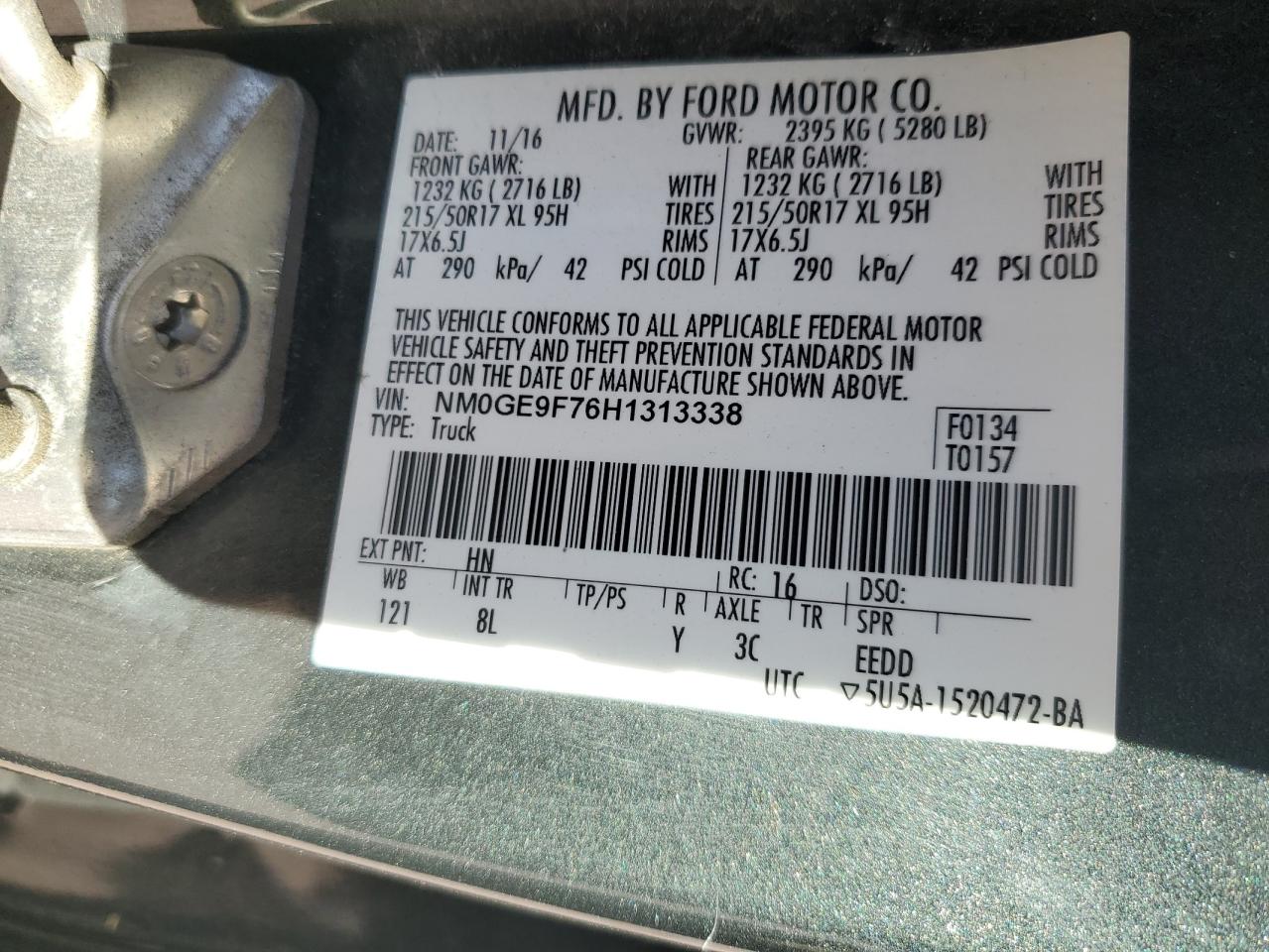 2017 Ford Transit Connect Xlt VIN: NM0GE9F76H1313338 Lot: 86279415