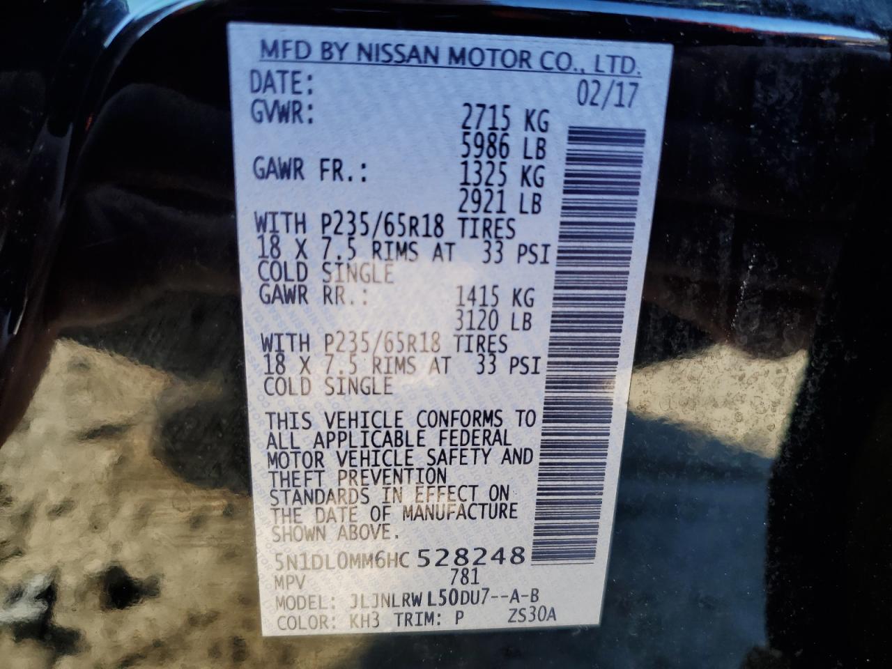 2017 Infiniti Qx60 VIN: 5N1DL0MM6HC528248 Lot: 82761545