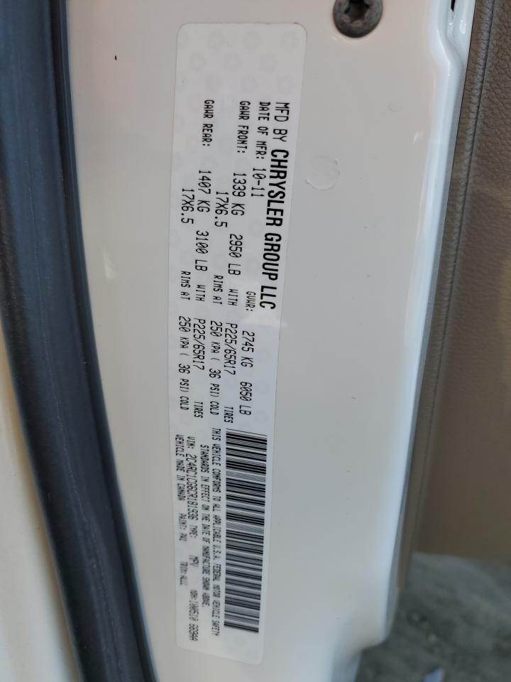 2012 Chrysler Town & Country Touring L VIN: 2C4RC1CG6CR181936 Lot: 86276655