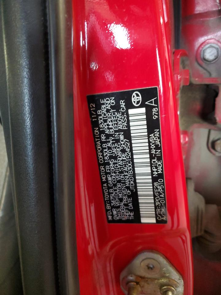 2012 Toyota Prius C VIN: JTDKDTB30C1524527 Lot: 81833945