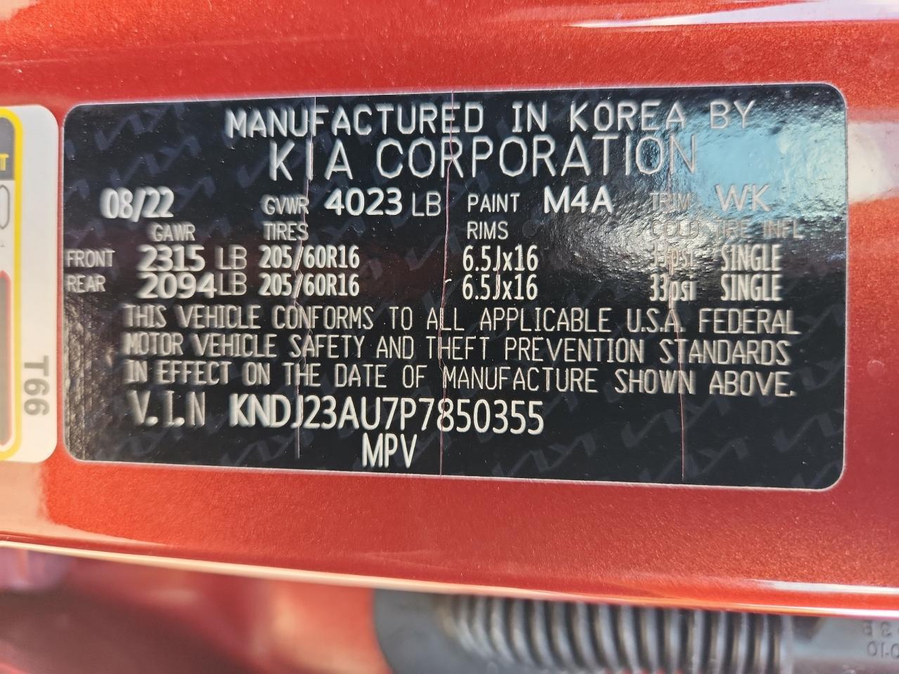 2023 Kia Soul Lx VIN: KNDJ23AU7P7850355 Lot: 86525045