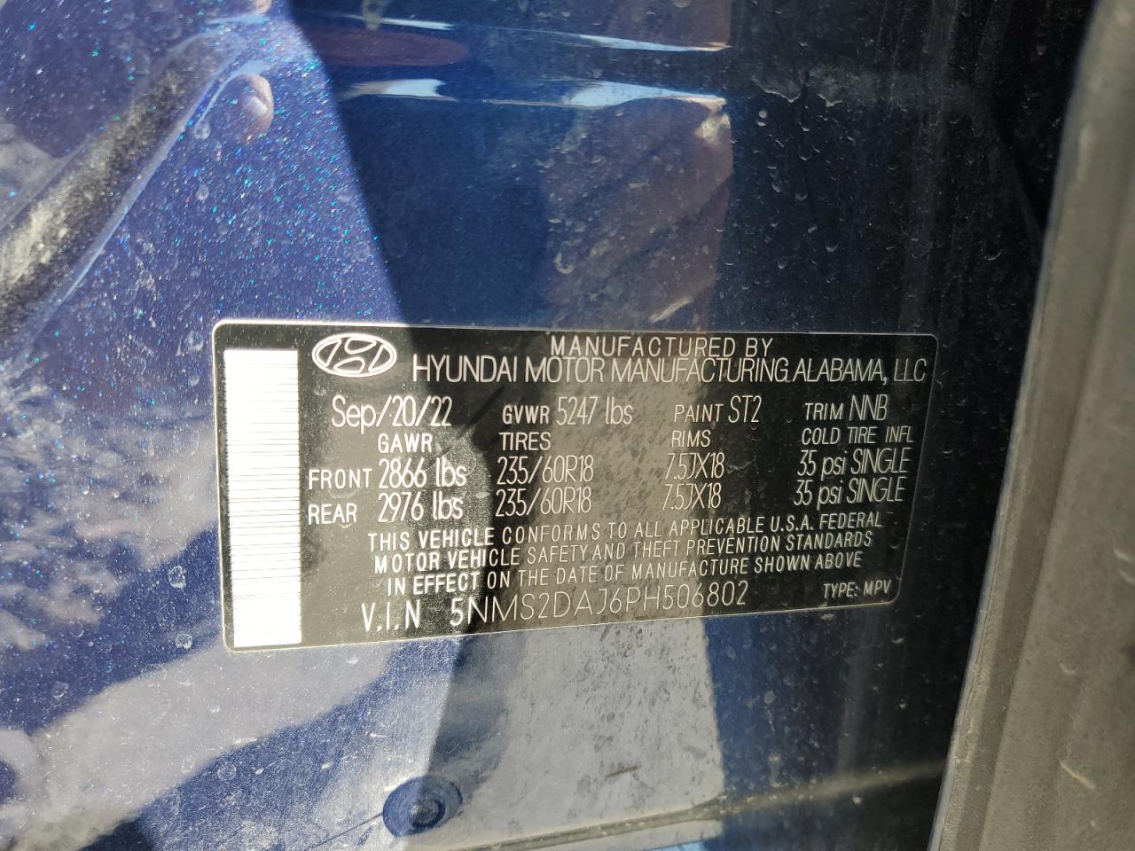 2023 Hyundai Santa Fe Sel VIN: 5NMS2DAJ6PH506802 Lot: 85384755