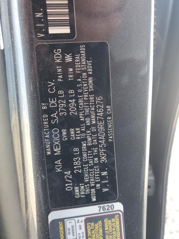 2024 Kia Forte Gt Line VIN: 3KPF54AD9RE746276 Lot: 86519405