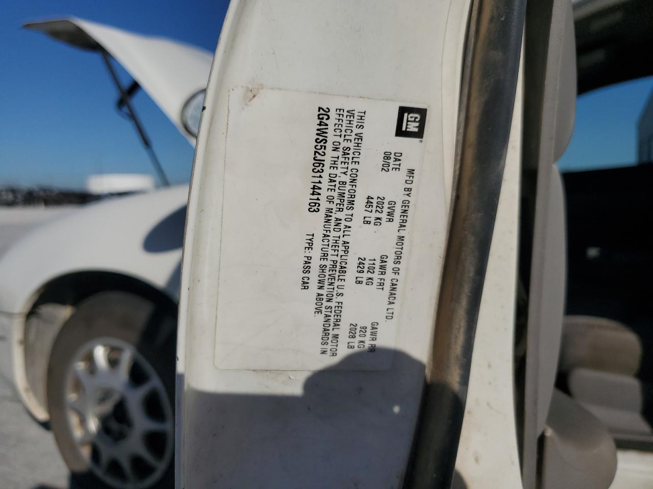 2003 Buick Lacross VIN: 2G4WS52J631144163 Lot: 82595855