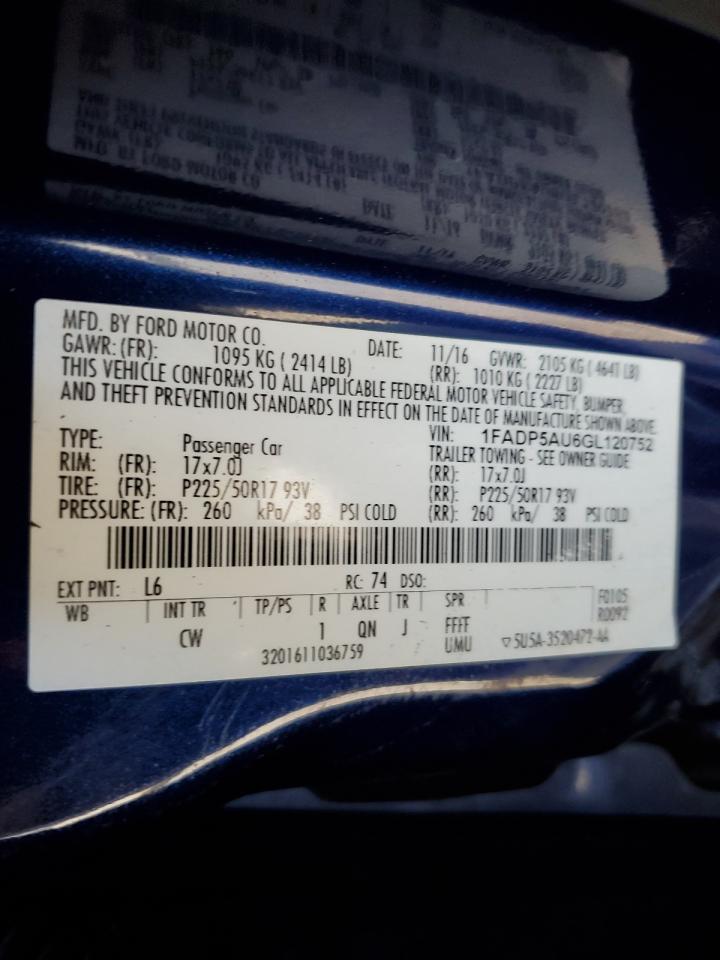 2016 Ford C-Max Se VIN: 1FADP5AU6GL120752 Lot: 90258705