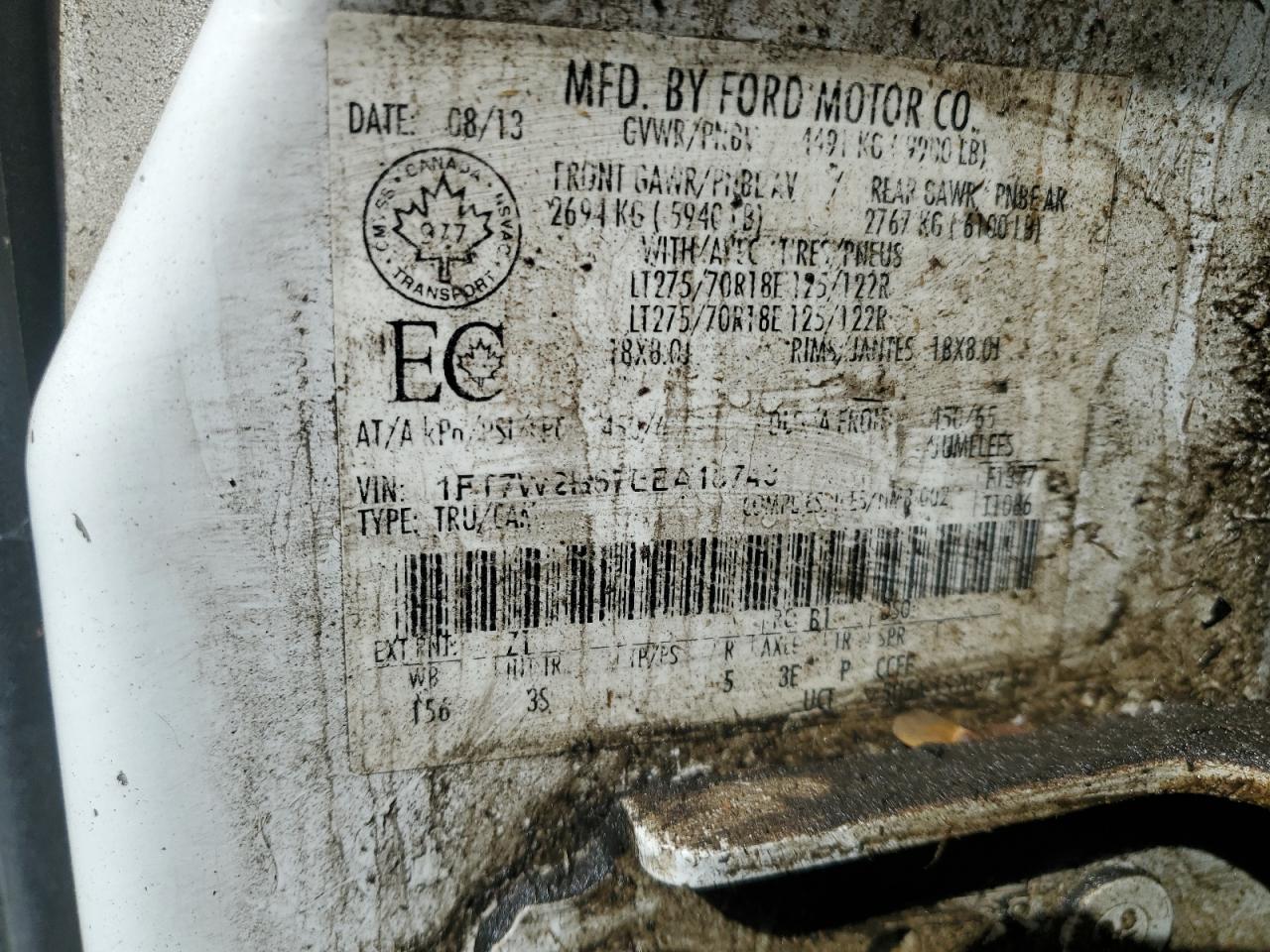 2014 Ford F250 Super Duty VIN: 1FT7W2B67EEA18743 Lot: 82002605