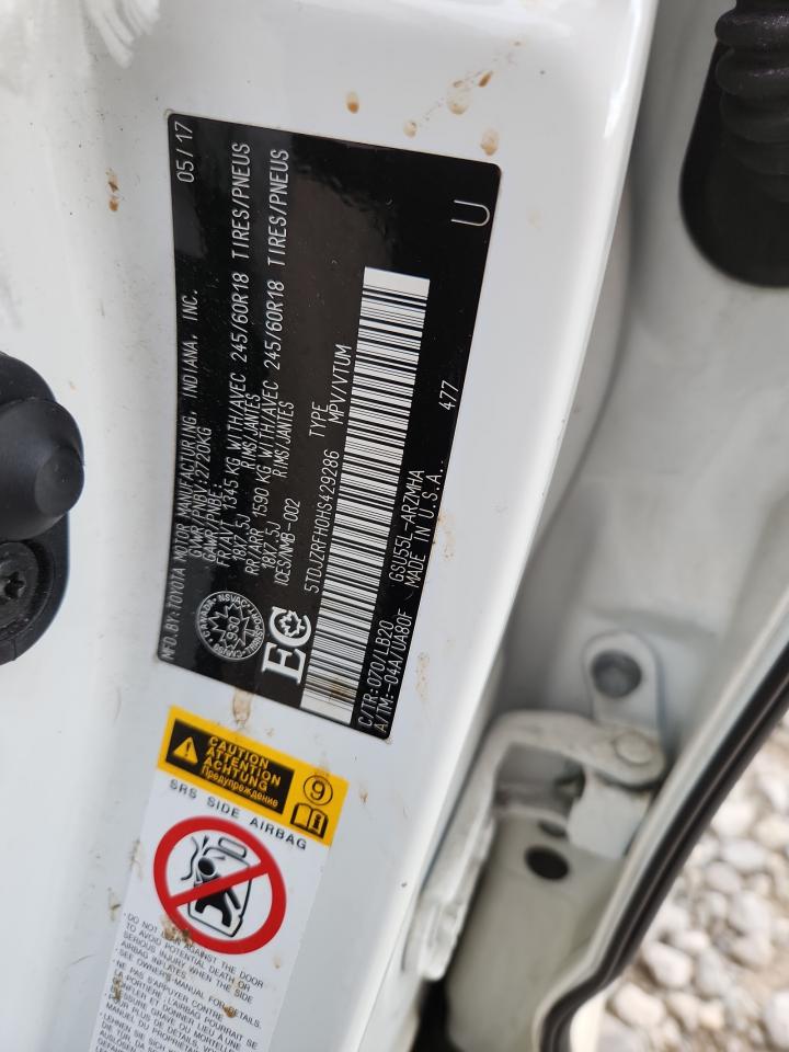 2017 Toyota Highlander Se VIN: 5TDJZRFH0HS429286 Lot: 90719585