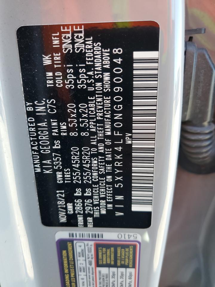 2022 Kia Sorento Sx VIN: 5XYRK4LF0NG090048 Lot: 82476985