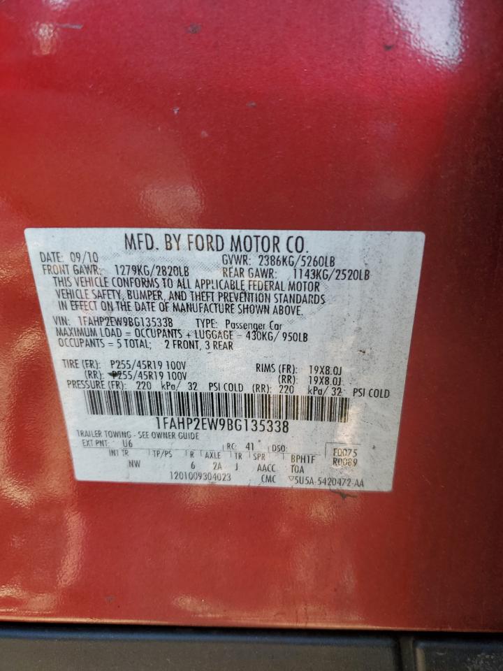 2011 Ford Taurus Sel VIN: 1FAHP2EW9BG135338 Lot: 86842785