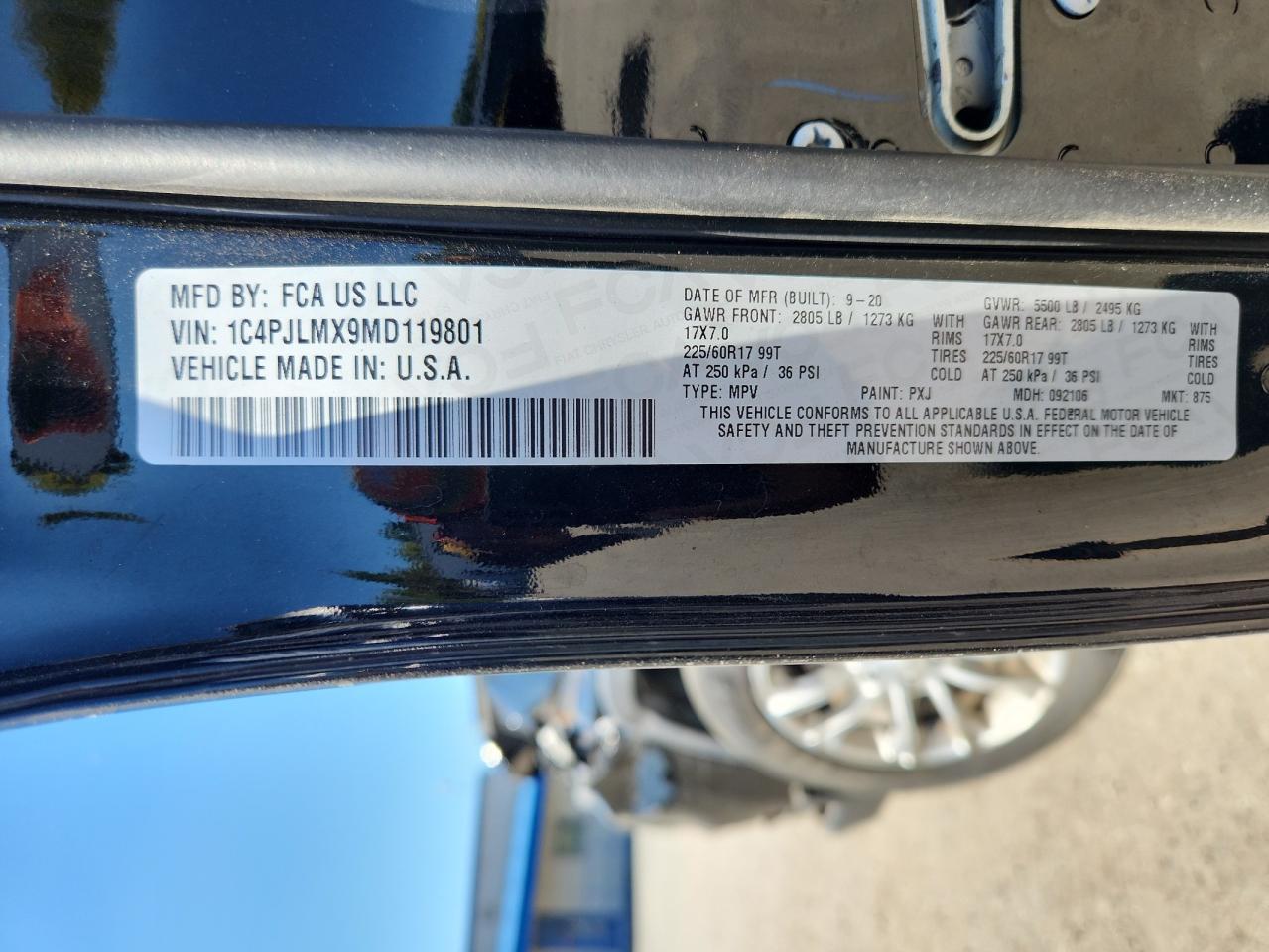 2021 Jeep Cherokee Latitude Lux VIN: 1C4PJLMX9MD119801 Lot: 86630645