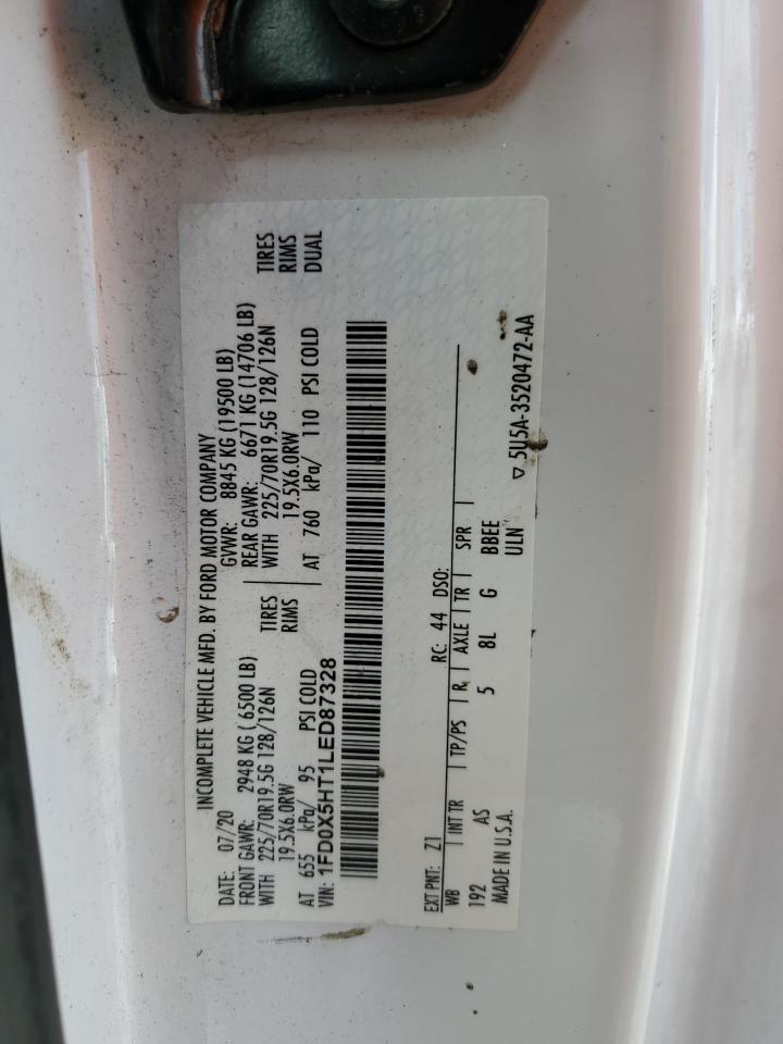 2020 Ford F550 Super Duty VIN: 1FD0X5HT1LED87328 Lot: 83874655
