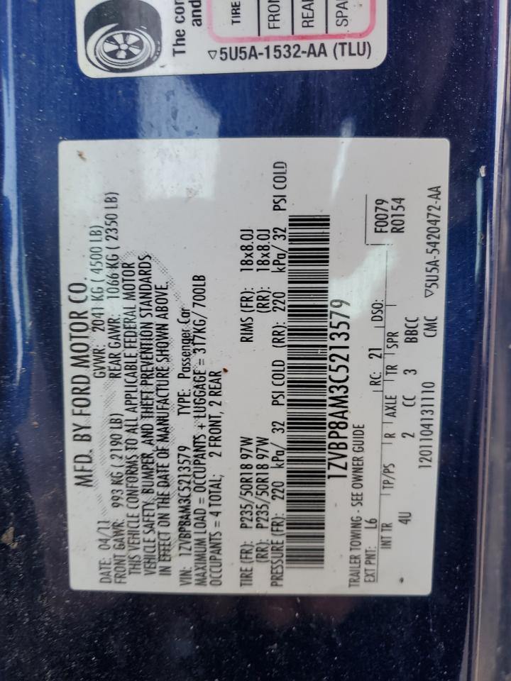 2012 Ford Mustang VIN: 1ZVBP8AM3C5213579 Lot: 86892555