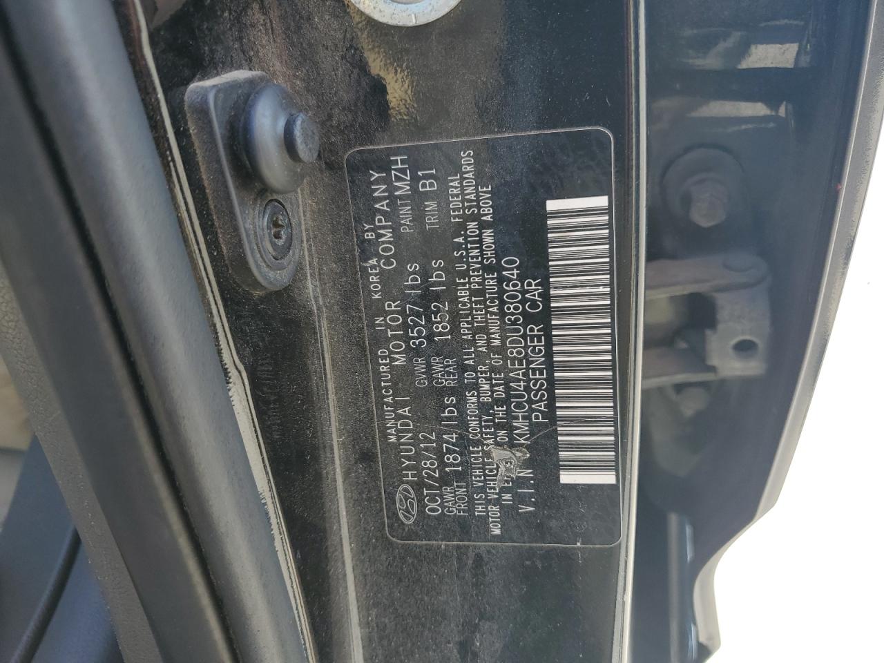 2013 Hyundai Accent Gls VIN: KMHCU4AE8DU380640 Lot: 86071005