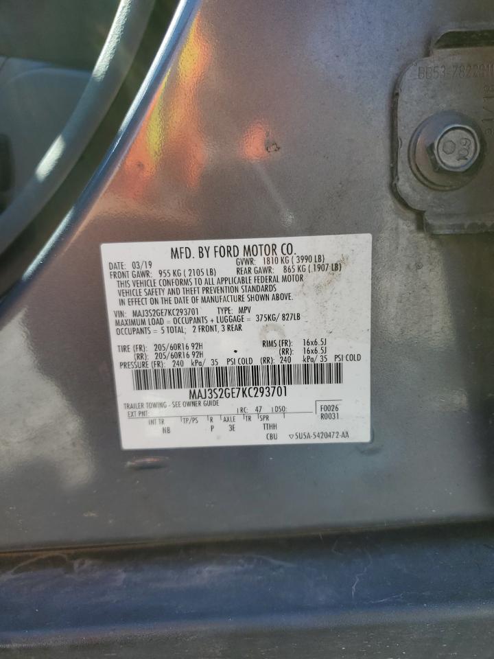 2019 Ford Ecosport Se VIN: MAJ3S2GE7KC293701 Lot: 82529845