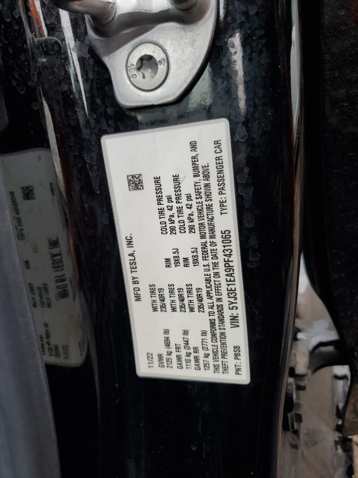 2023 Tesla Model 3 VIN: 5YJ3E1EA9PF431065 Lot: 84629485