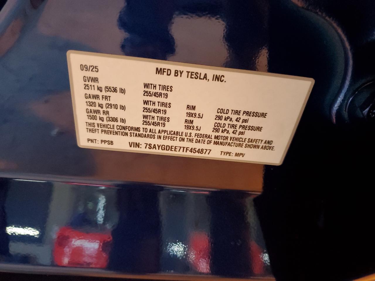 2026 Tesla Model Y VIN: 7SAYGDEE7TF454877 Lot: 90363445