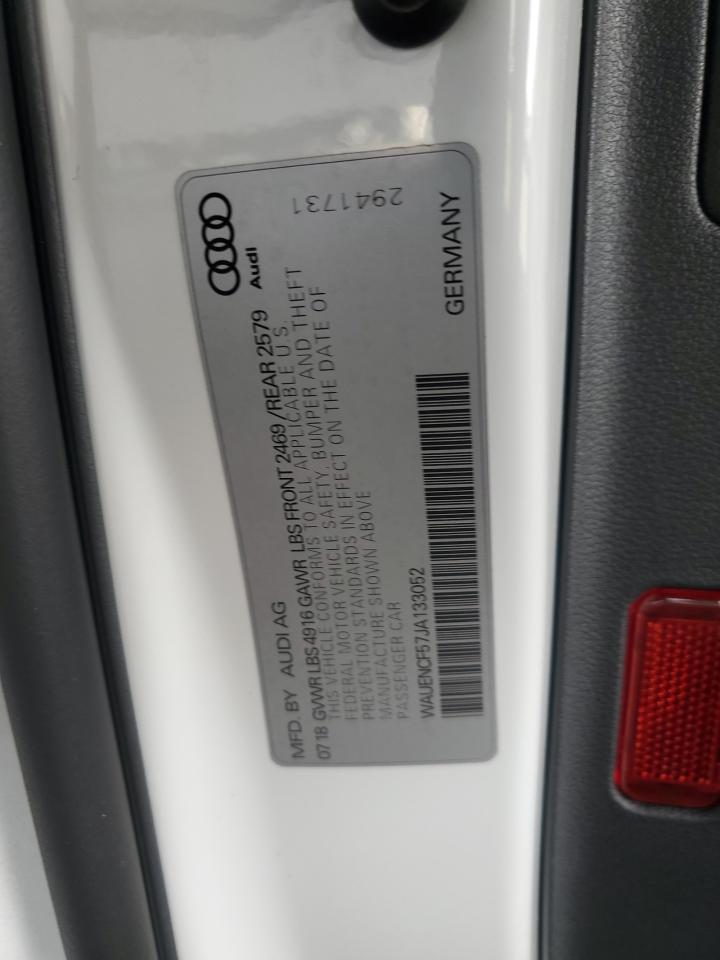 2018 Audi A5 Premium Plus S-Line VIN: WAUENCF57JA133052 Lot: 90930995
