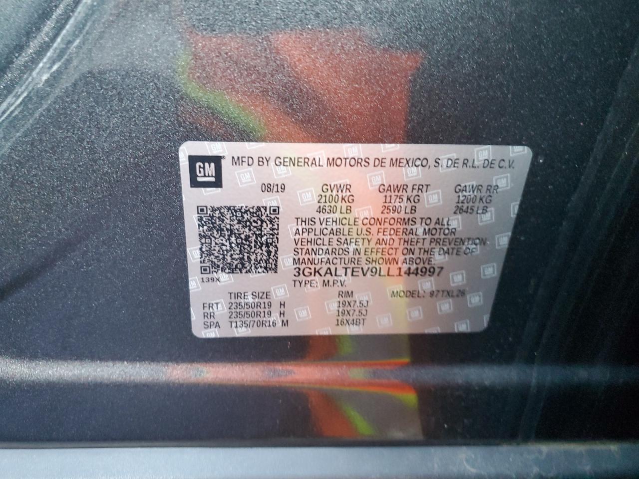 2020 GMC Terrain Sle VIN: 3GKALTEV9LL144997 Lot: 82638555