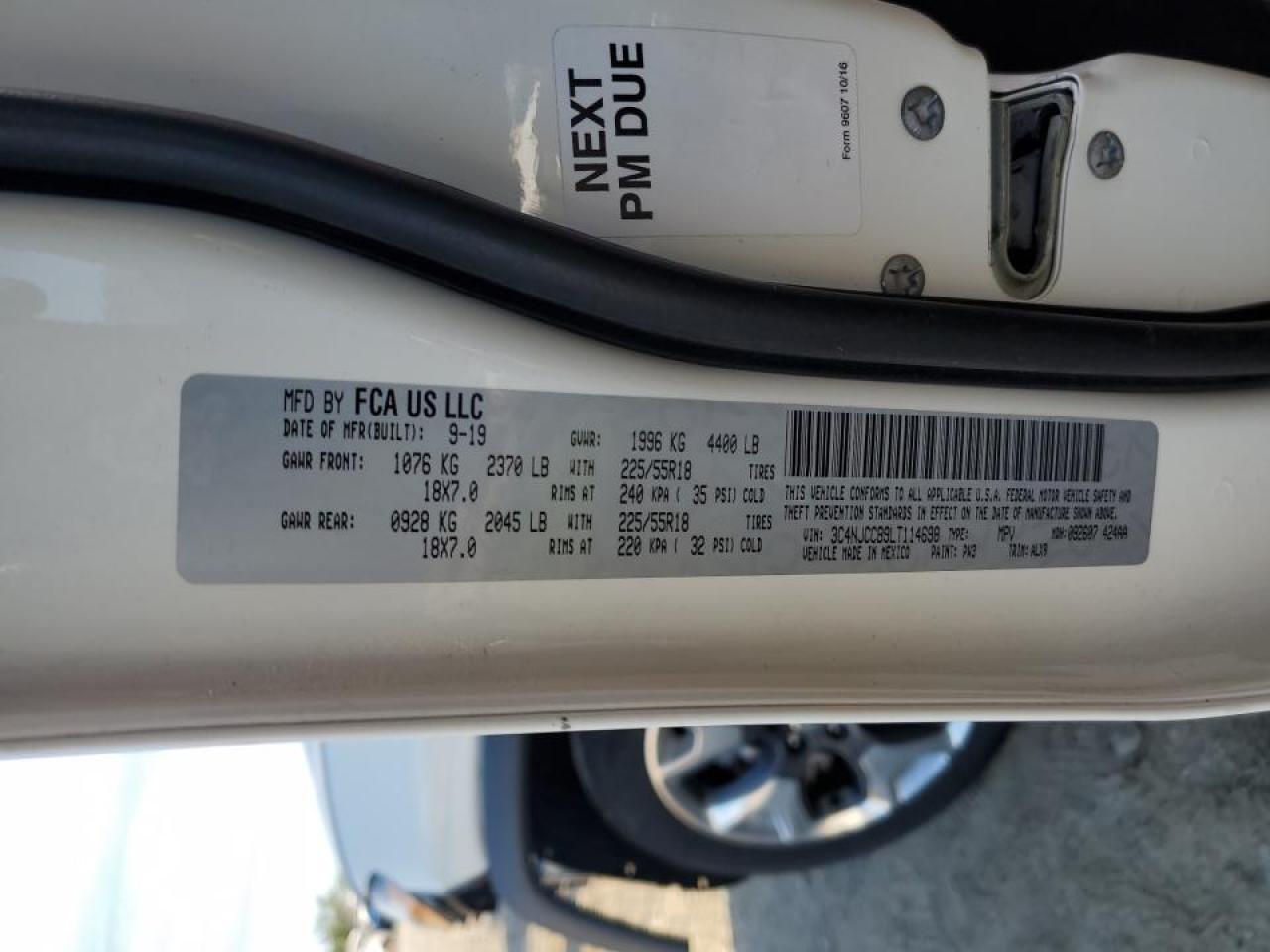 2020 Jeep Compass Limited VIN: 3C4NJCCB9LT114698 Lot: 84460735