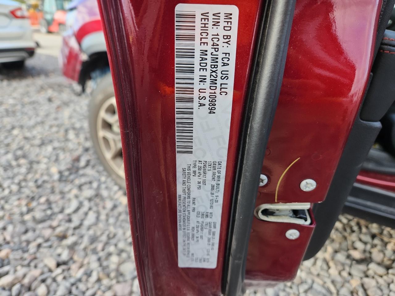 2021 Jeep Cherokee Trailhawk VIN: 1C4PJMBX2MD109894 Lot: 87220545