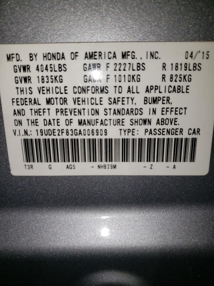 2016 Acura Ilx Premiu VIN: 006909 Lot: 86410085