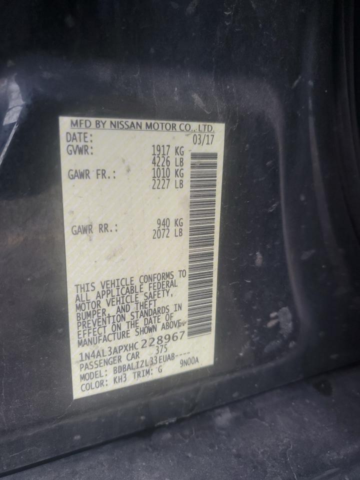 2017 Nissan Altima 2.5 VIN: 1N4AL3APXHC228967 Lot: 84966255