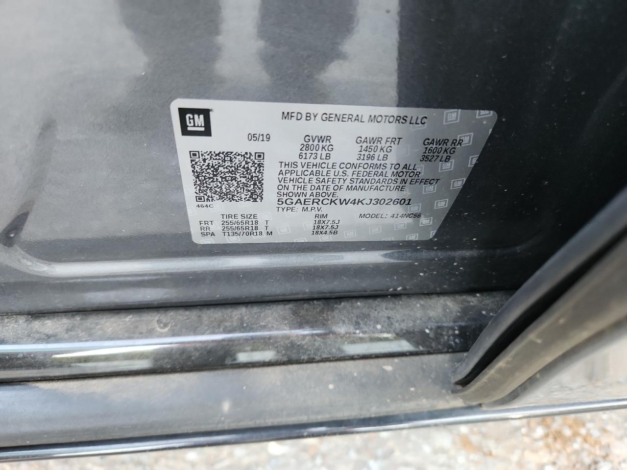 2019 Buick Enclave Premium VIN: 5GAERCKW4KJ302601 Lot: 91005155