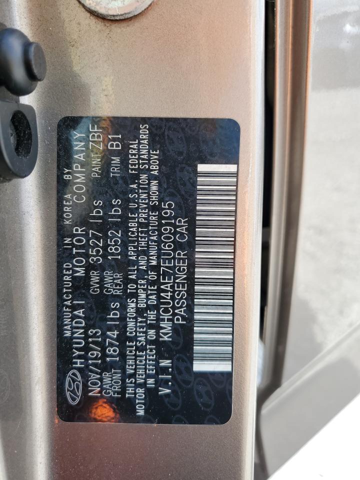 2014 Hyundai Accent Gls VIN: KMHCU4AE7EU609195 Lot: 85147525