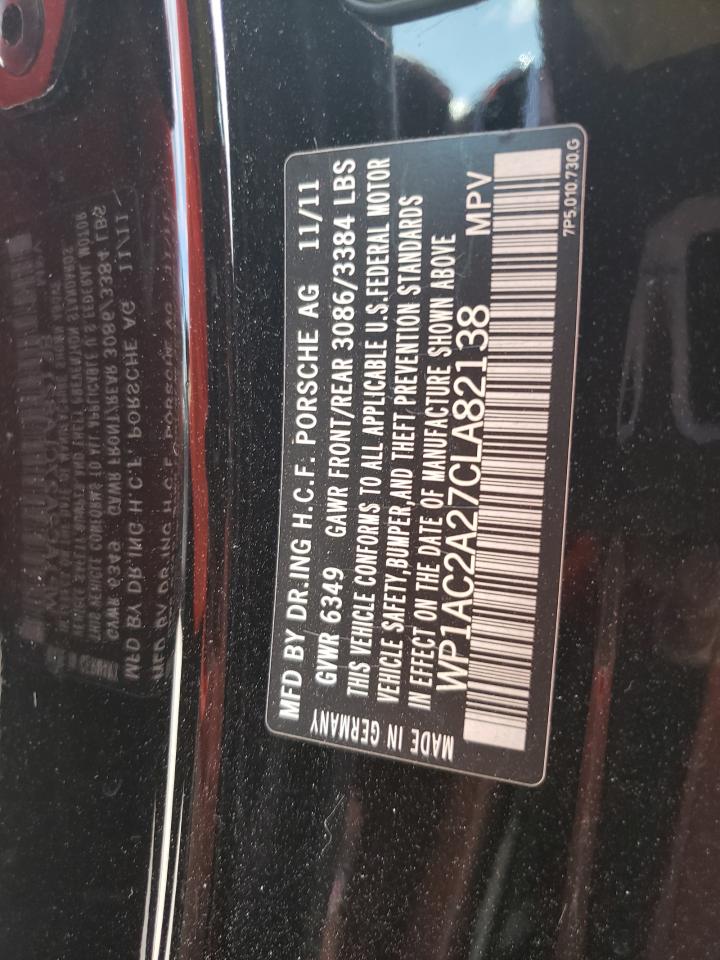 2012 Porsche Cayenne Turbo VIN: WP1AC2A27CLA82138 Lot: 86880645