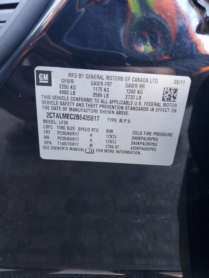 2011 GMC Terrain Sle VIN: 2CTALMEC2B6435817 Lot: 82611475