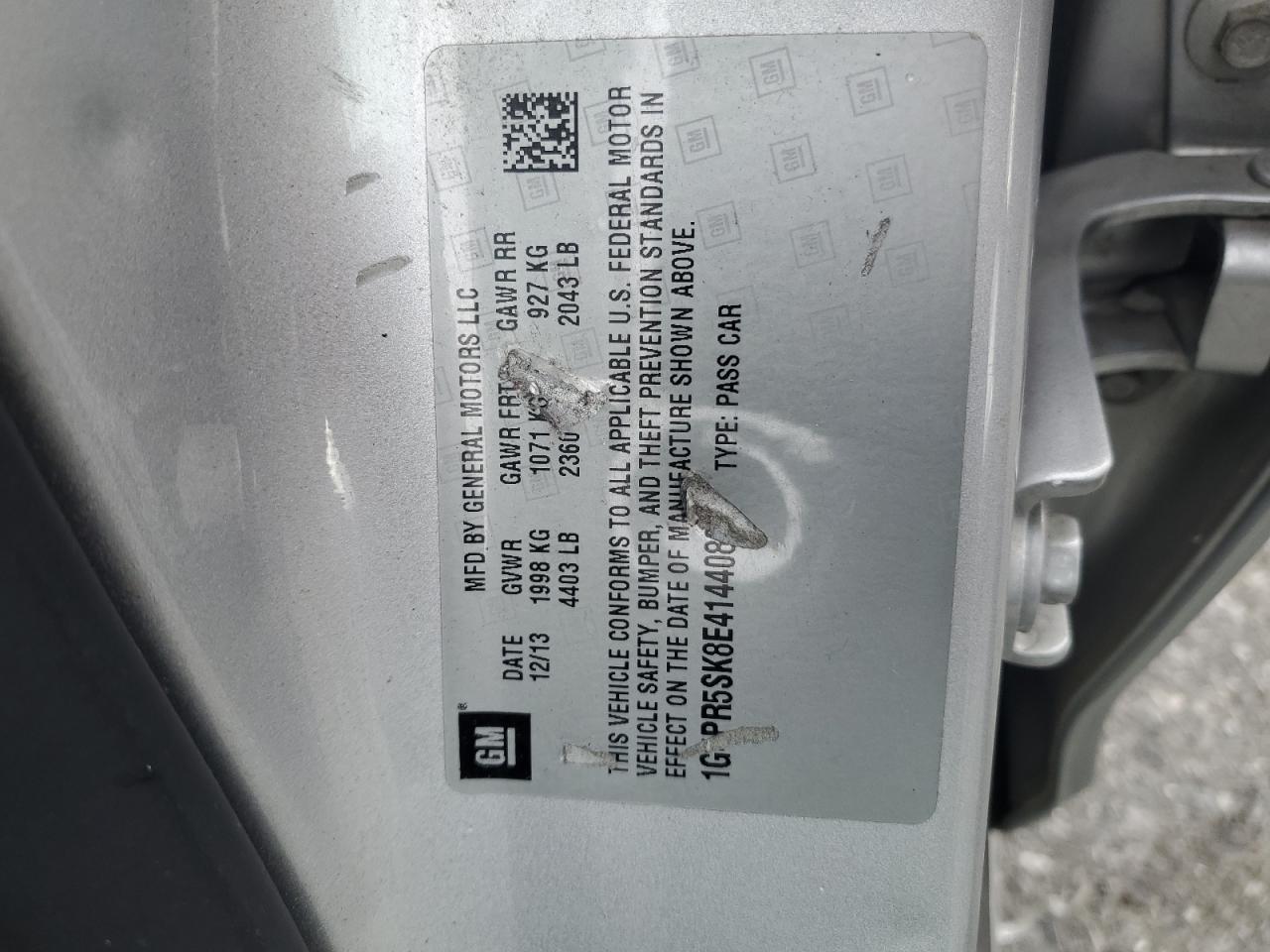 2014 Buick Verano Convenience VIN: 1G4PR5SK8E4144083 Lot: 90986585